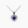 1.78 ct Blue Sapphire Heart Shape Diamond Pendant